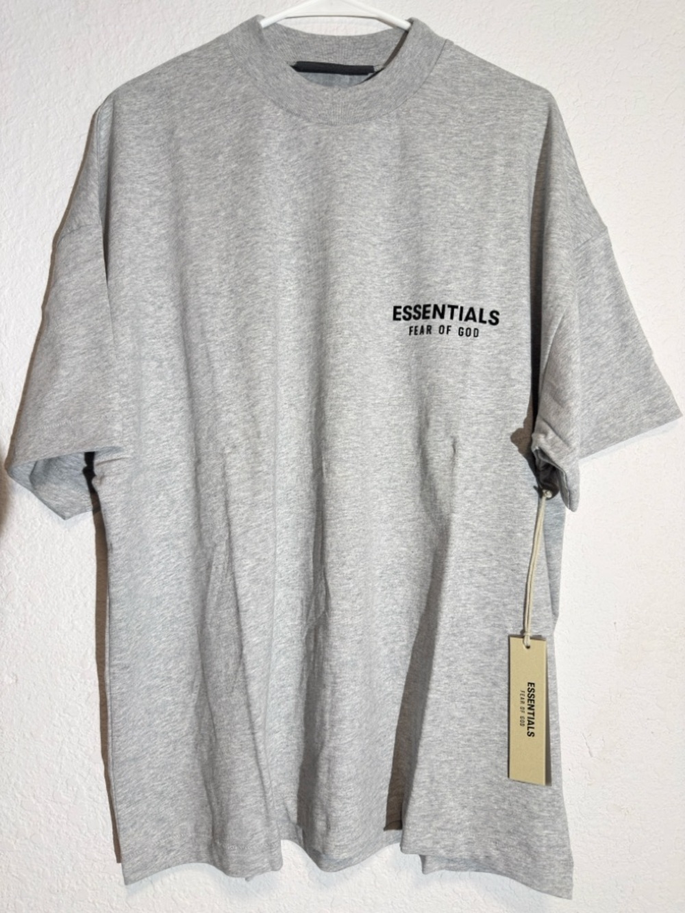 Essentials Short Sleeve Logo Tee in Heather Gray